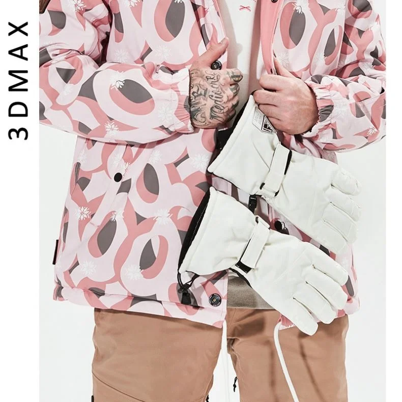 3D Max Waterproof Ski Gloves, Snowboard Men Women Winter Sport Warm Heated Ski Winter Gloves For Skiing