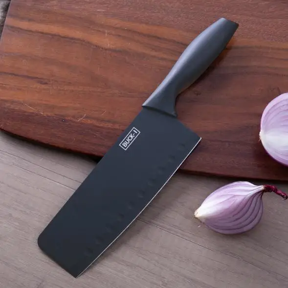 Stainless Steel Kitchen Knives set with Black Non-stick coating and Hollow Handle