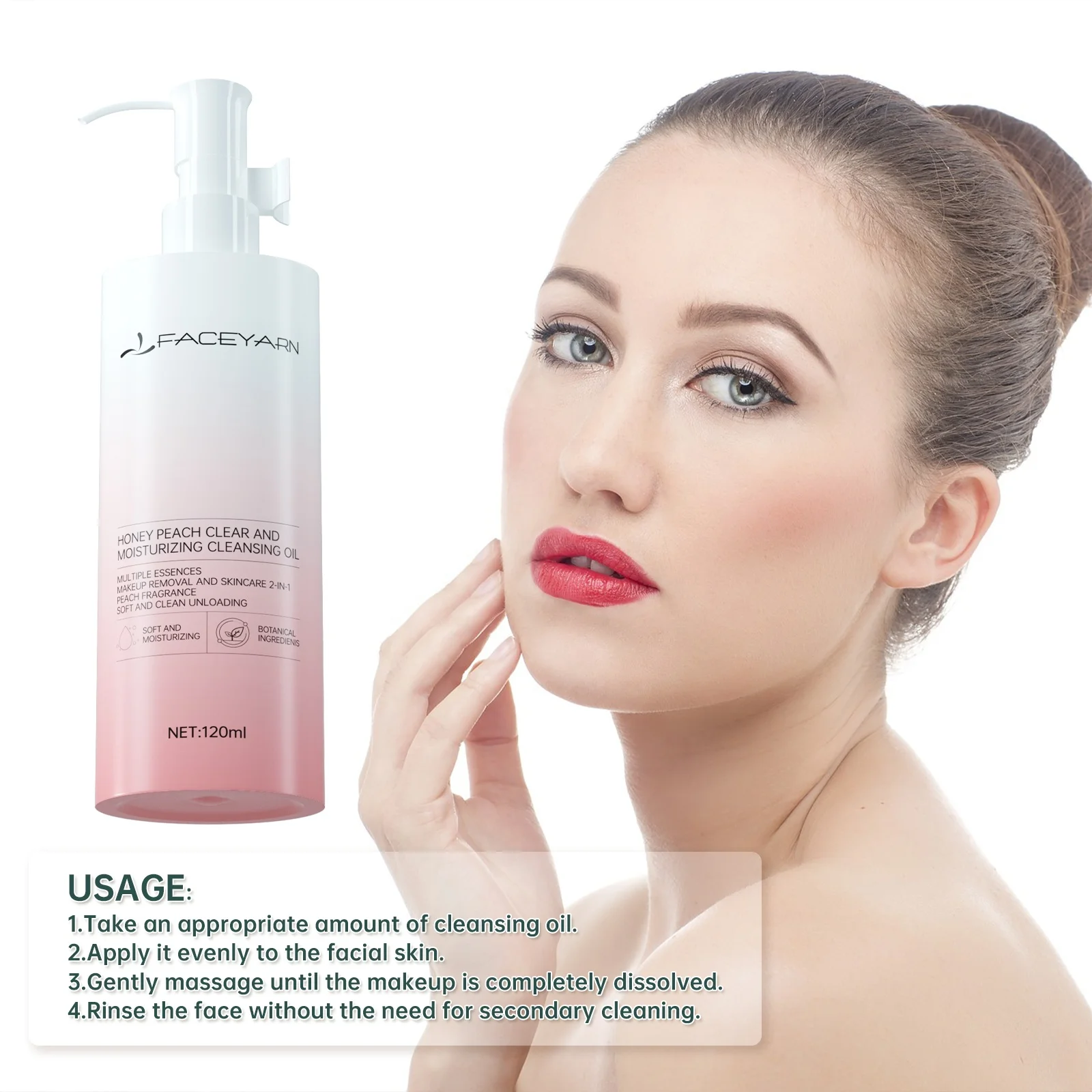 OEMODM Peach Moisturizing Cleansing Oil 120ml natural ingredients Private custom makeup removal oil jojoba olive
