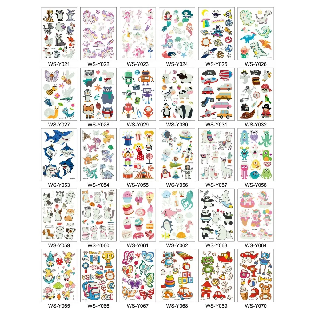 Cartoon Tattoo Stickers Luminous Child Toy Temporary Tattoos Glow Paste On Face Arm Leg Body Sticker