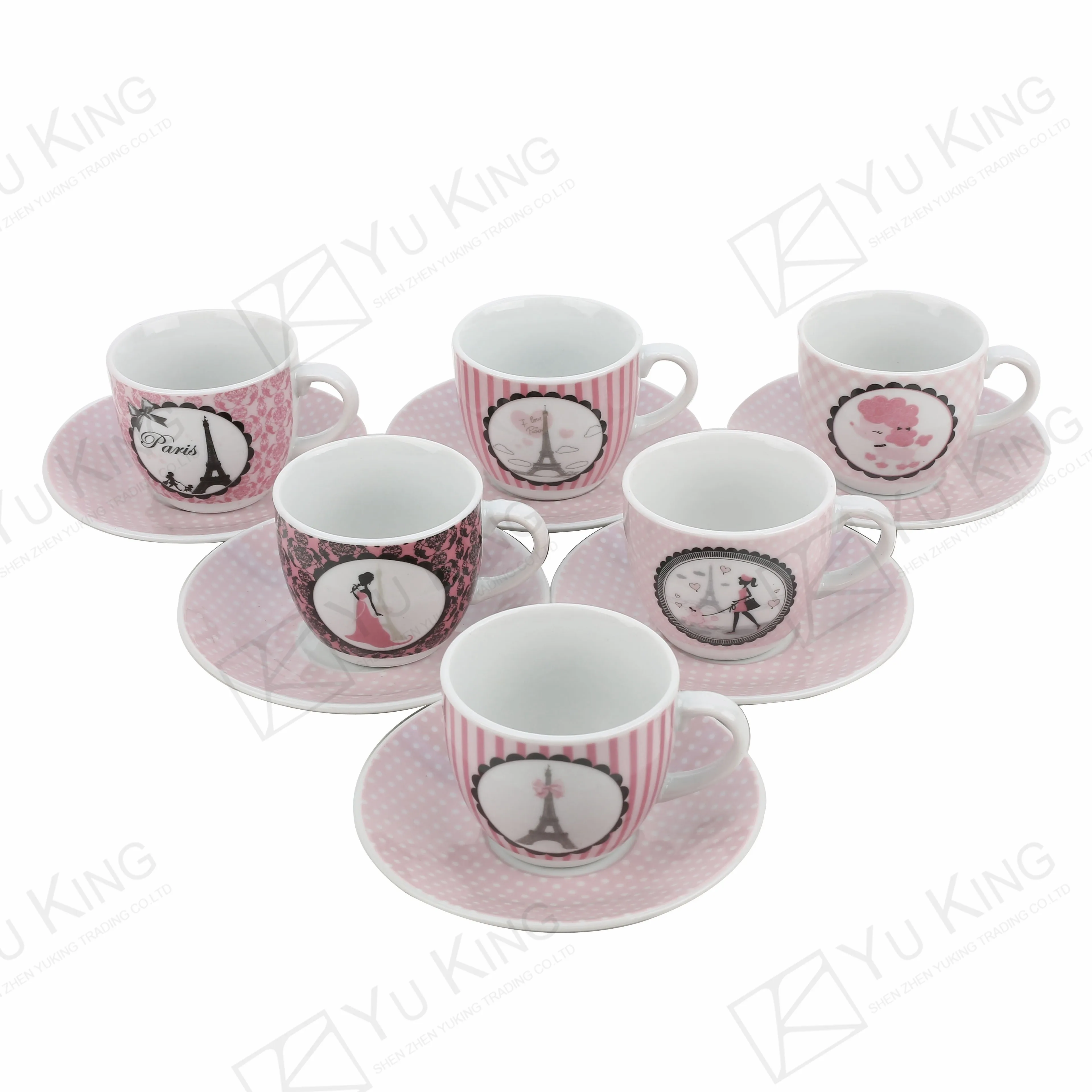 high quality new shape porcelain coffee set ceramic cup and saucer set