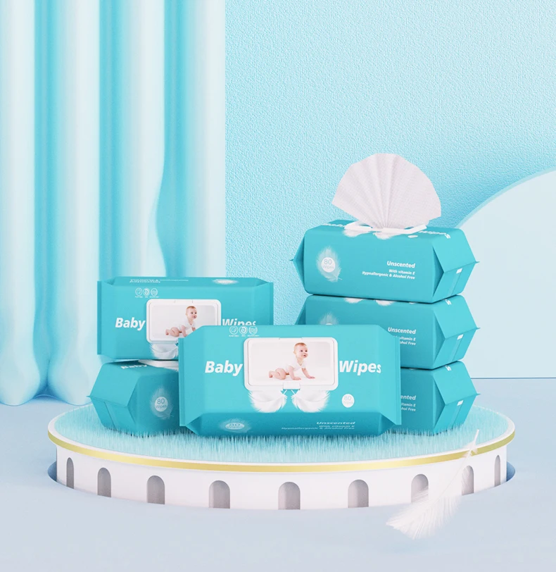 Disposable Baby Wipes Organic Natural 80pcs Wipes For Baby Sensitive Baby Wet Wipes In Stock