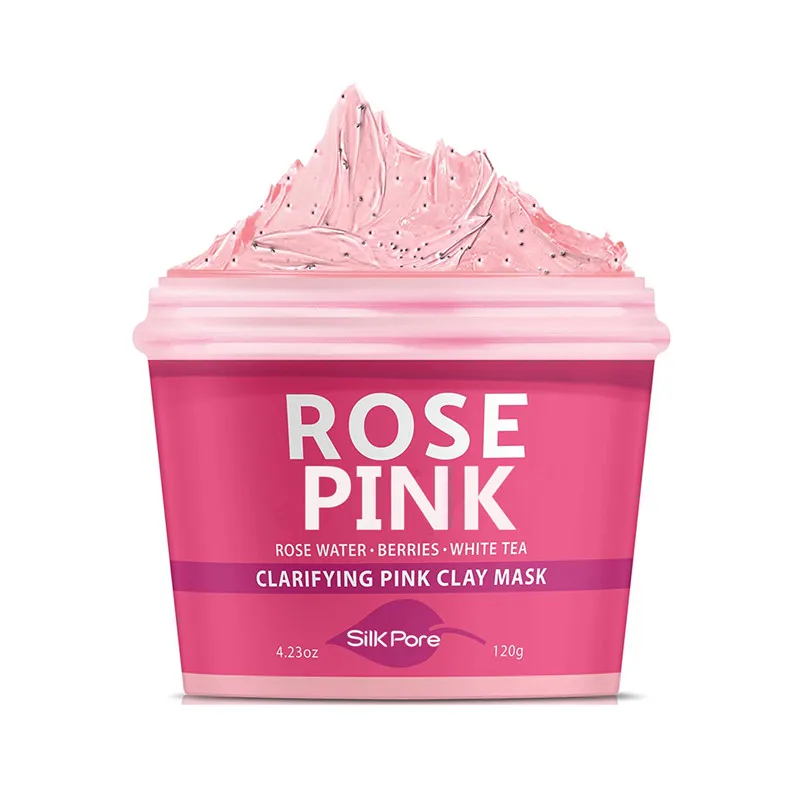 
OEM Anti-Aging Antioxidant Anti Wrinkles Pore Cleanser Rose White Tea Pink Clay Mud Cream 