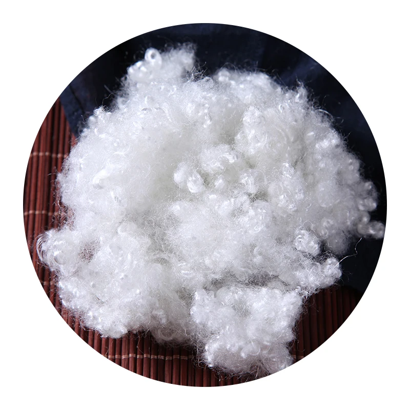 Factory synthetic hollow siliconized polyester fiber 7d 32mm hcs for pillow filling