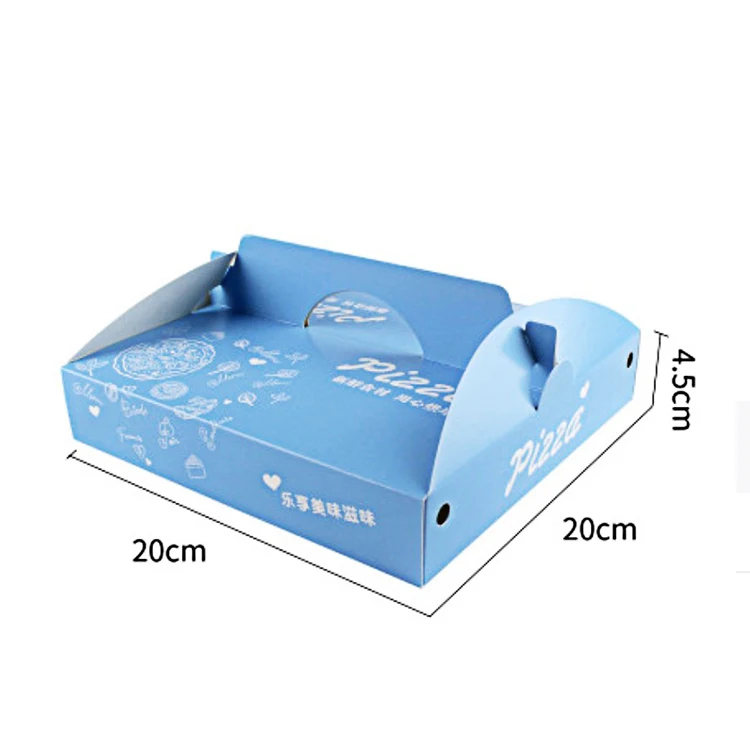 Large Kraft Paper Slice Frozen Delivery Pizza Carton Box 33 35 Cm 30 40 Inch White Thermal Pizza Box With Handle