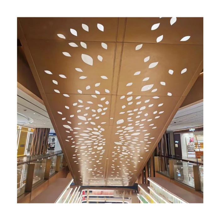 Various Pattern Customized Stainless Steel Carved Decorative Perforated Panel Aluminum Metal Ceiling