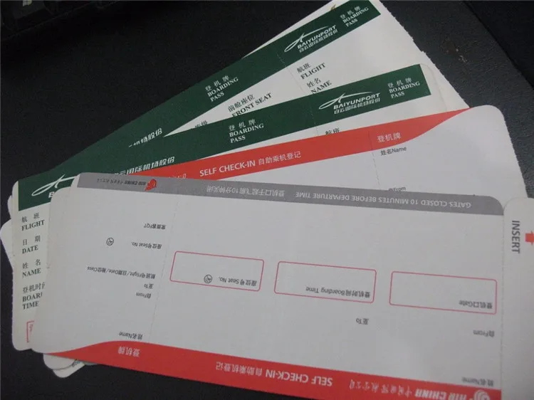 
Wholesale Thermal paper card airline boarding pass entrance ticket paper clothing hang tag 