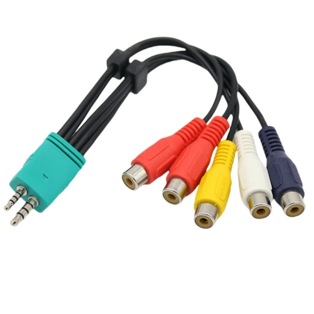 For LED LCD TV 3.5mm + 2.5mm to 5RCA Audio Video AV Component Adapter Cable