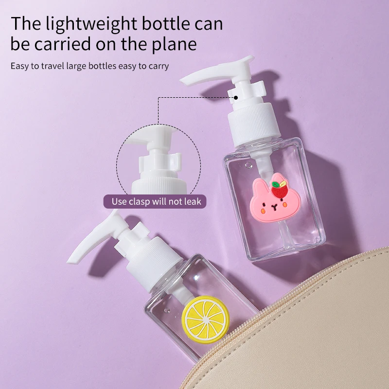 LMLTOP 80ml 100ml Empty Plastic Pump Bottle LM737 740 Carton Sticker Transparent Square Lotion Travel Liquid Dispenser Bottles