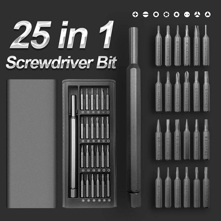 Screwdriver Kit 24 Magnetic Bits Dismountable Screwdriver Set For PC Phone Repair