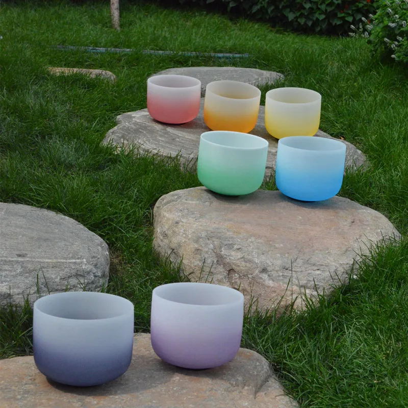 HF Custom Design Color Quartz Crystal Singing Bowl Set