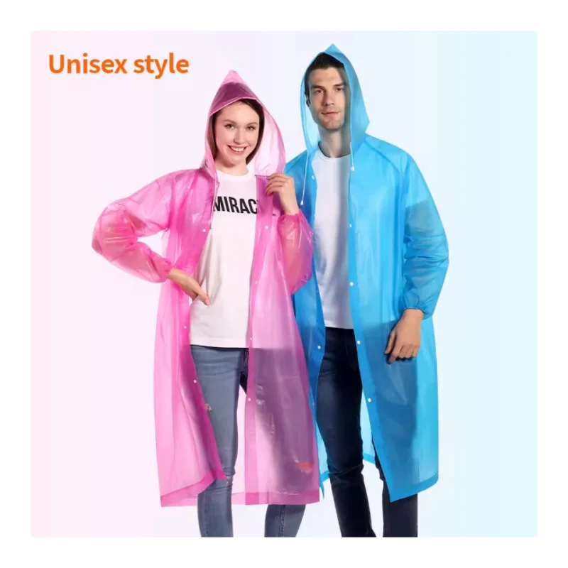 Factory Customize Logo Print Recycled Rain Poncho Reusable Pink Rain Coat Rain Jacket Waterproof Poncho Raincoat For Women