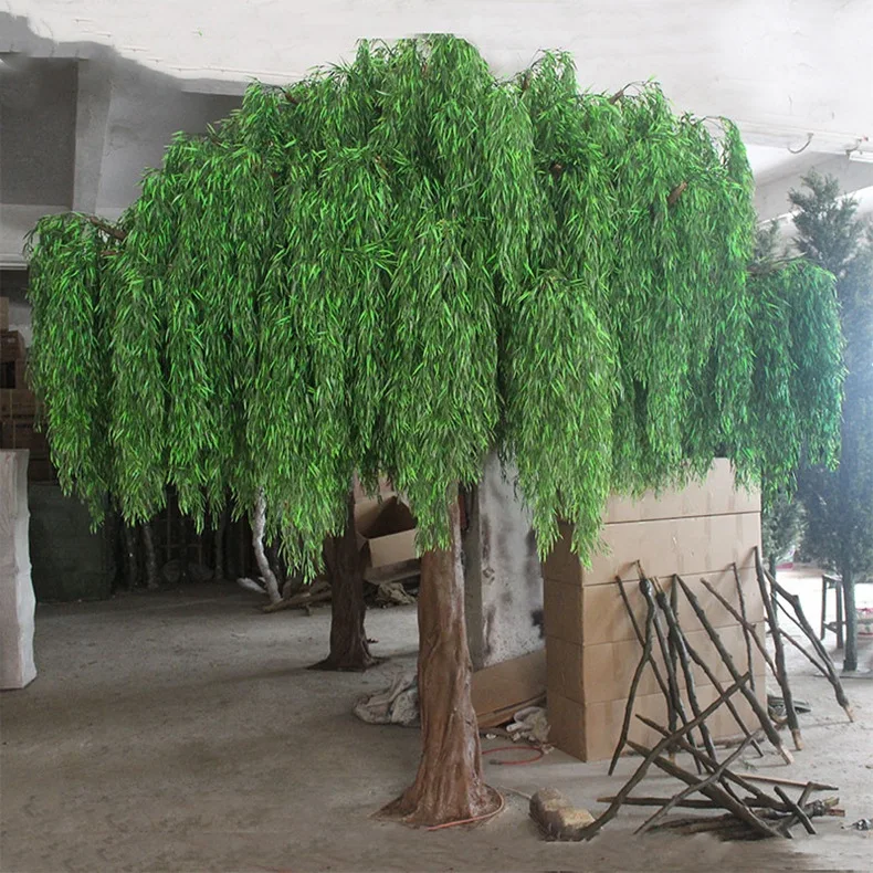 wedding table artificial weeping willow tree figurines bonsai tree artificial weeping willow tree