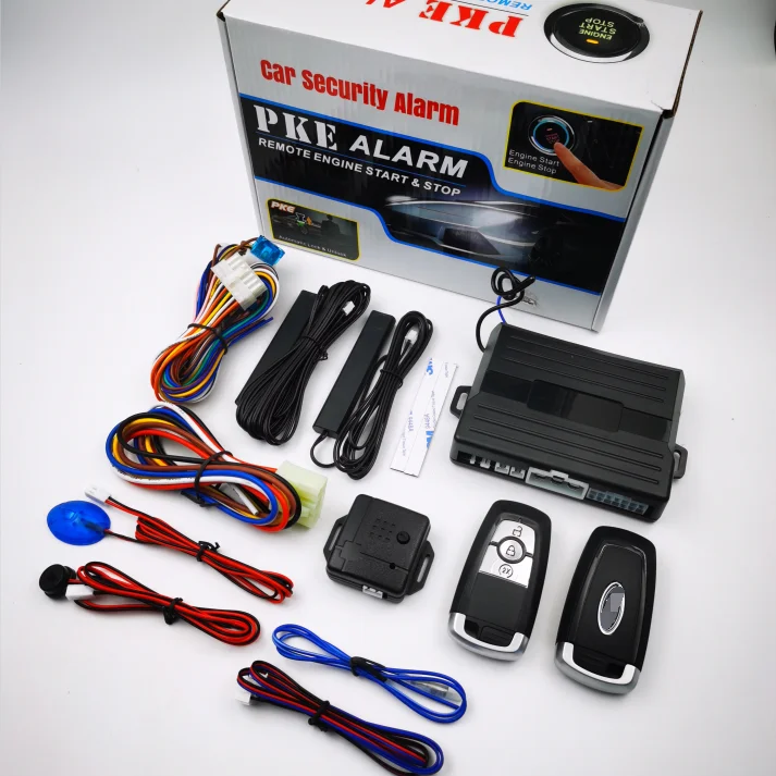 12V Auto car keyless entry start system one start stop engine push button vehicle alarm PKE remote start