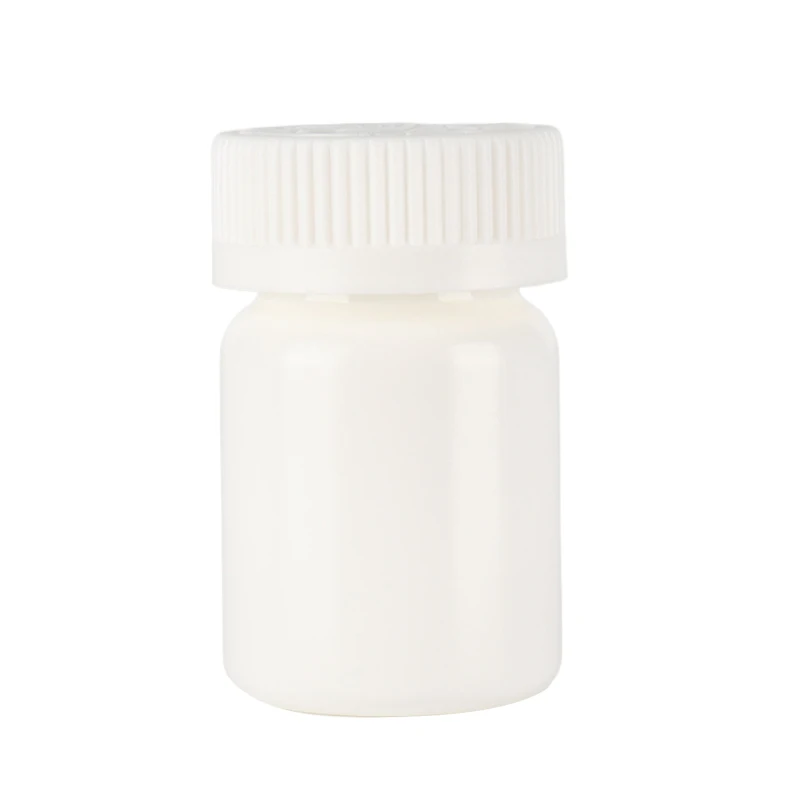 40g Small White Plastic Empty Refillable Container Bottles Storage Holder Dispenser Organizer with Screw Cap for Solid Powder