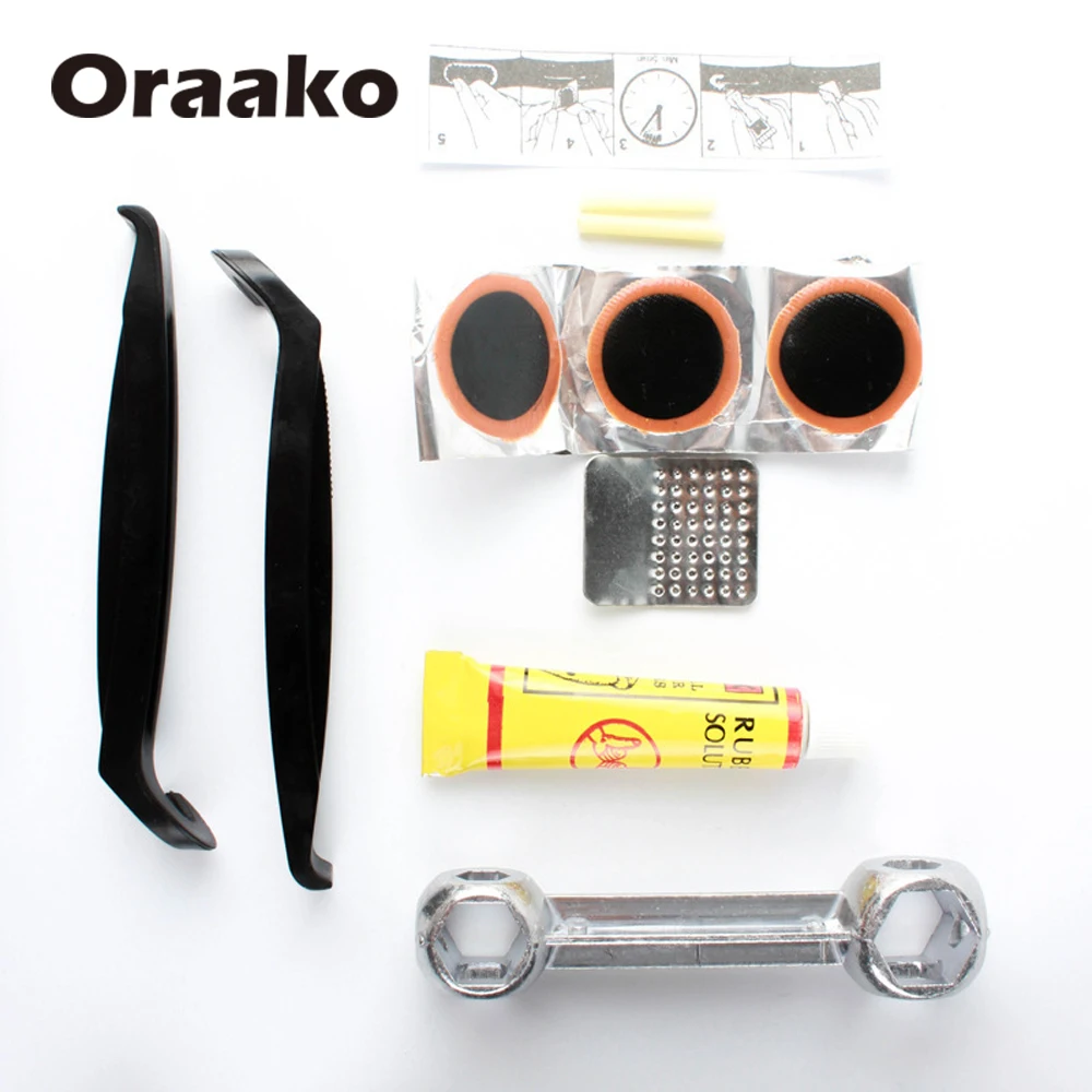 Набор инструментов для ремонта шин, портативный комплект инструментов с воздушным насосом для горных и дорожных велосипедов