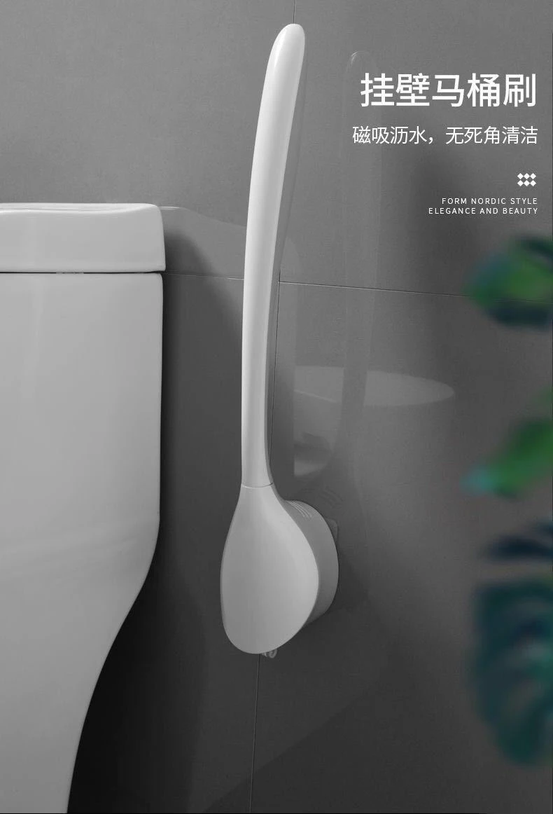 2021 настенный держатель для туалетной щетки ванной комнаты квадратная Мягкая силиконовая щетка туалета из ТПР очиститель с пластиковой