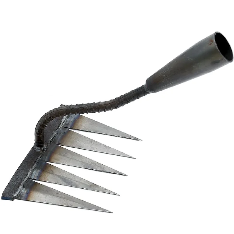Practical tool for garden beds catching pulling weeds&shallow roots sturdy strong cultivating soil V-shaped prongs weeding rakes