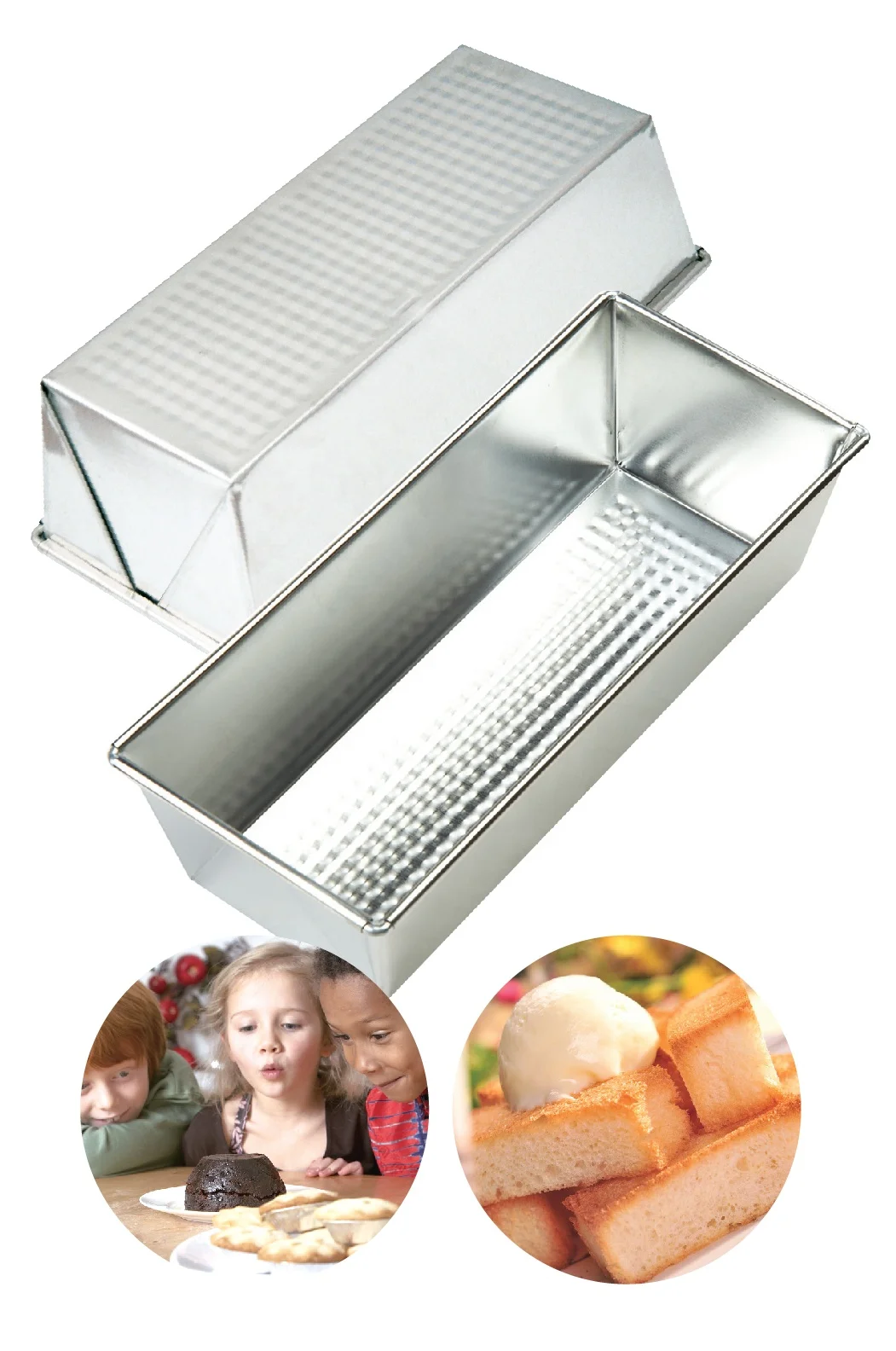 4 Pieces Tinplated Rectangle Bread Loaf Pan Set