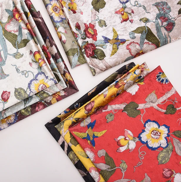 Colorful design polyester printed knitted living room furniture sofa cover fabric