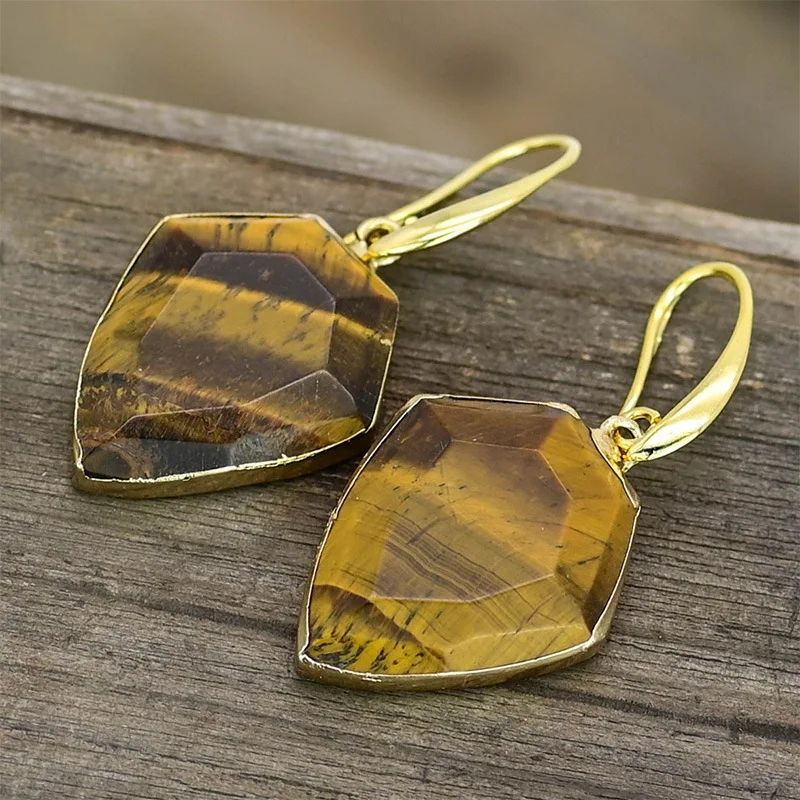 Natural Solar Quartz & Sugar Druzy Stone Earrings Gemstone Handmade Women Fashion Jewelry Earrings