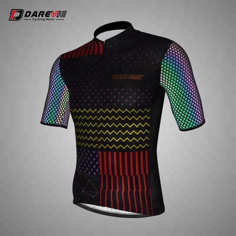 Darevie Reflective Sleeves MTB Manufacturer Safety Design Bicycle Jersey Cycling Men