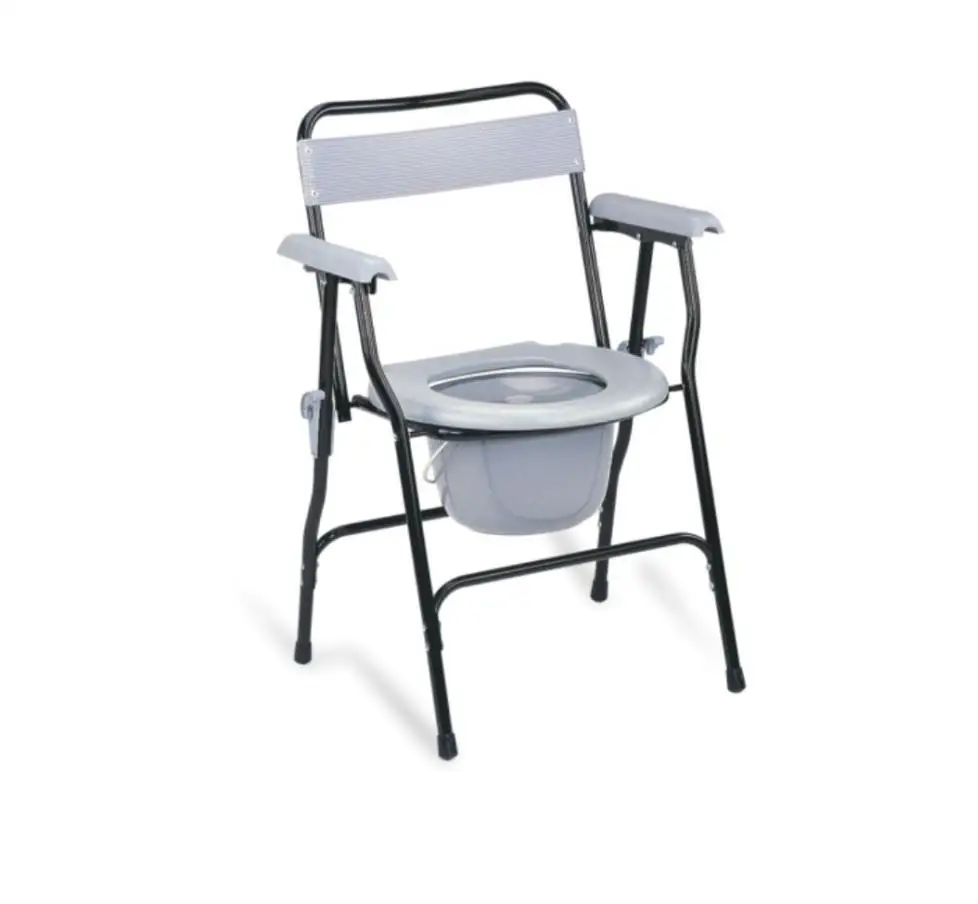  Силовое покрытие черный стальной стул commode с системой блокировки безопасности для