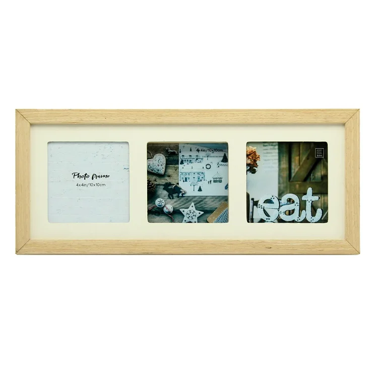 Wall and Table Decor Rustic Wreath Wood MDF Photo Picture Frame White Rectangle Shape for Interior Decorations