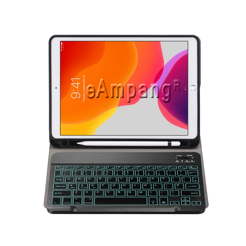 Case for iPad 10.2 Keyboard Case with Pencil Holder for Apple iPad 7 7th 8 8th Generation A2197 Russian Spanish English Keyboard