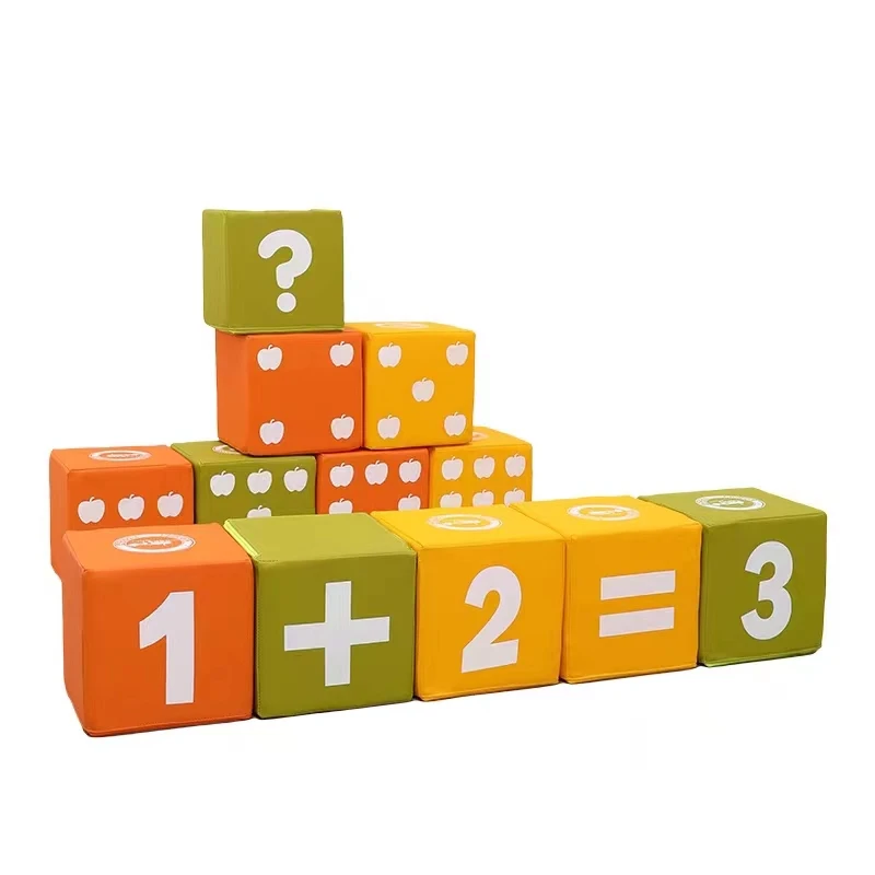 Stacking Cube Soft Building Blocks Early education numbers printing soft foam building blocks Custom Color foam alphabet blocks