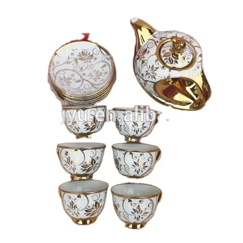 tea cup and saucer wholesale, gold plate supplier, porcelain tea set