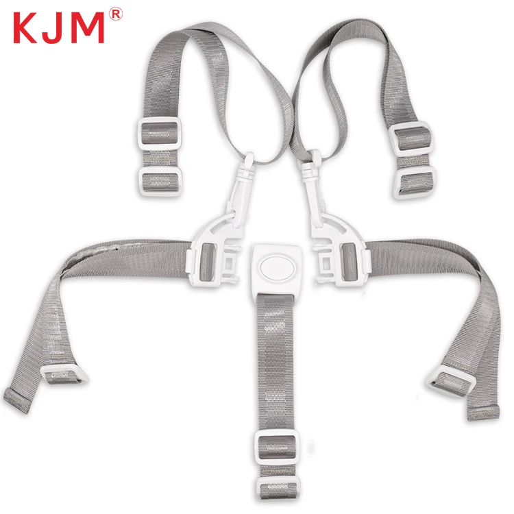 KJM Baby Product Accessories Nylon Plastic Material Replacement Stroller Seat Belt 5 Point Harness High Chair Strap