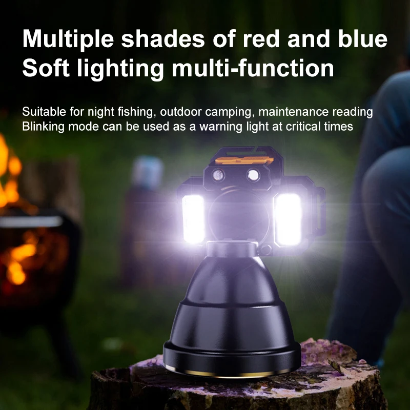Rechargeable Headlamp with Power 4 Battery Capacity Display High Lumens LED Head Lamp Torch Outdoor Emergency Headlight