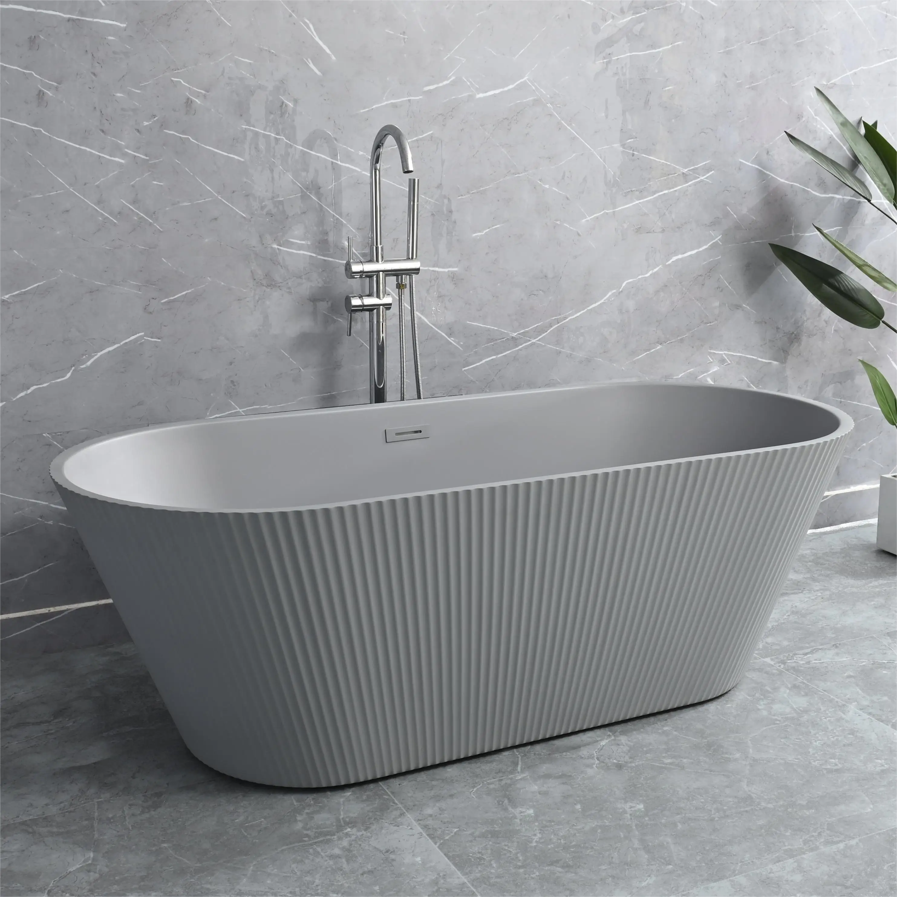 Customized Size Matt Grey portable bathroom free standing deep soaking showers adults bath tubs