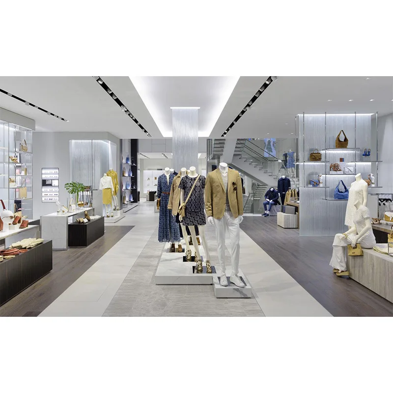 Factory Price Garment Store Design Boutique Apparel Store Displays Luxury Clothes Showcase