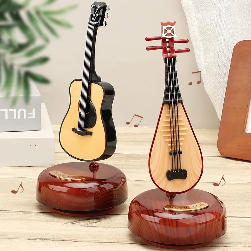 Rotating Music Box Creative Vintage Musical Box with Rotating Base 360 Degree rotatable Music Box