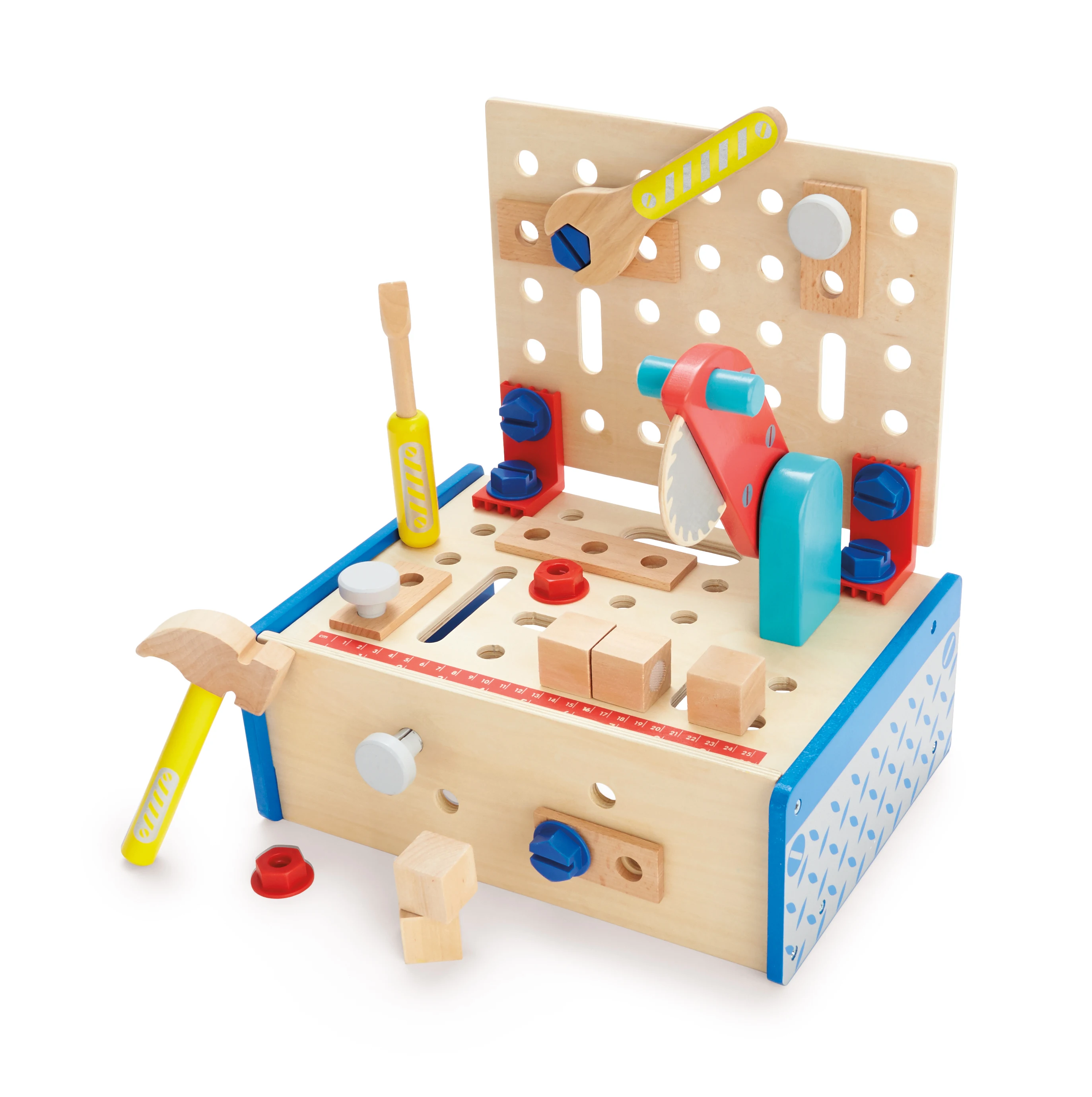 33pcs Wooden tools toy tabletop workbench pretend game