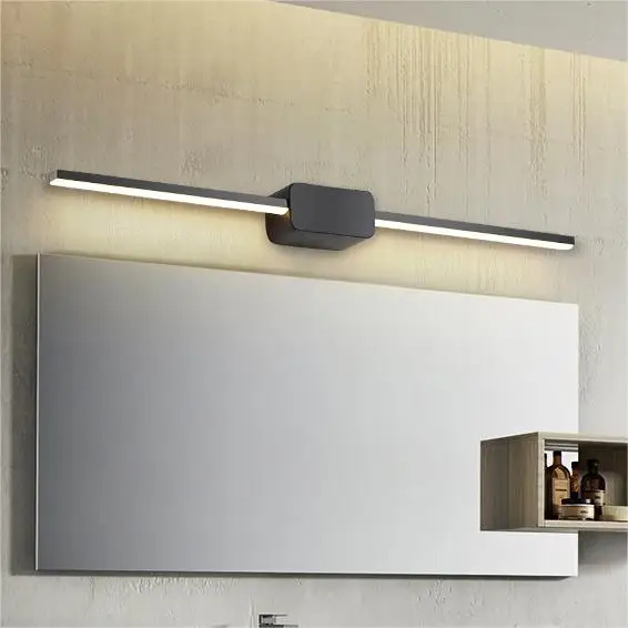 Black long bedroom bedside wall light easy to install white bathroom mirror LED wall lamp for For mirrors front