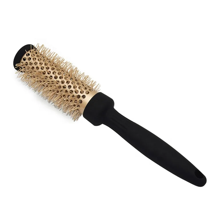 New Design Curly Hair Comb Aluminum Tube Nylon Hair Brush Custom Round Hair Brush