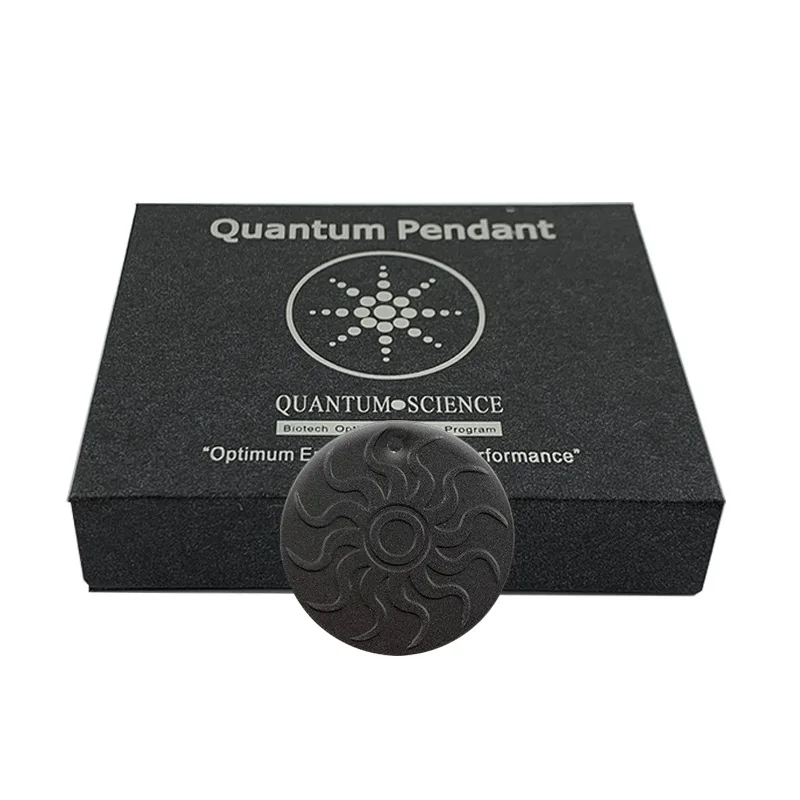 Wollet EMF Protection Negative Ion Energy Volcanic Lava Scalar Energy Quantum Pendants with Gift Box and Energy Card