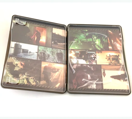 0.23mm Blu-ray Tin Box 172*133*14mmH Two or Single Side Printing with a Set of clear pp Disc Holder Try