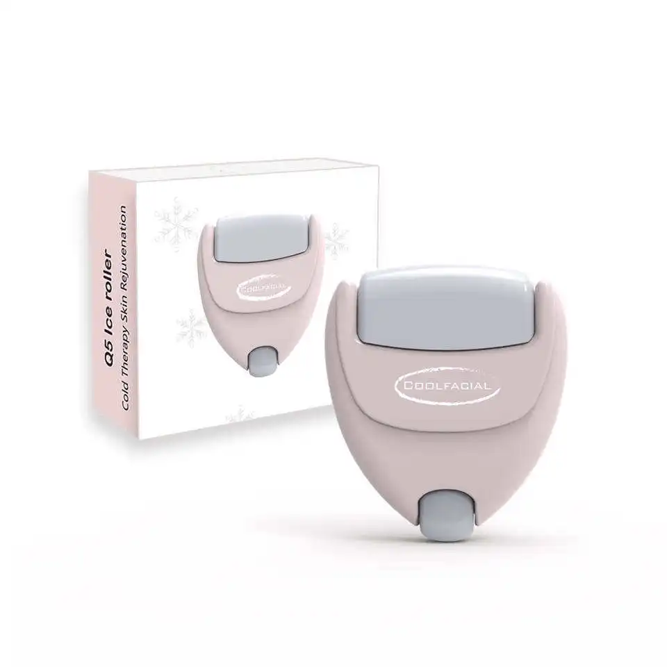 OEM Cooling Facial Massagers Ice Globe  Heart Shape 2 in 1 Ice Roller for Face and Eyes Neck Body Cooling Roller