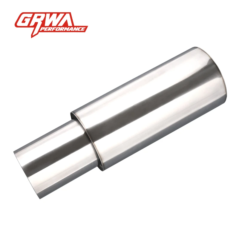 Stainless Steel Round Exhaust Silencer Muffler/ Resonator Mirror Polished Inlet