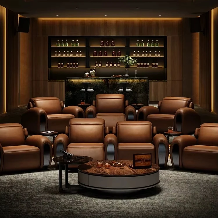 Итальянский Стиль Роскошный диван для фильма и телевизионной комнаты вилла домашний кинотеатр оригинальный кресло полный кожаный Электрический Диван