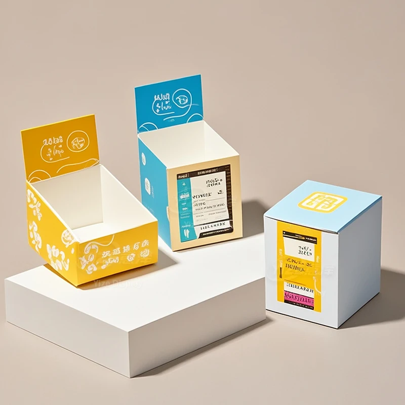 Custom Advertising  Countertop PDQ Carton Pop Up Counter Display Stands Retail Shelf Table Top Cardboard Display