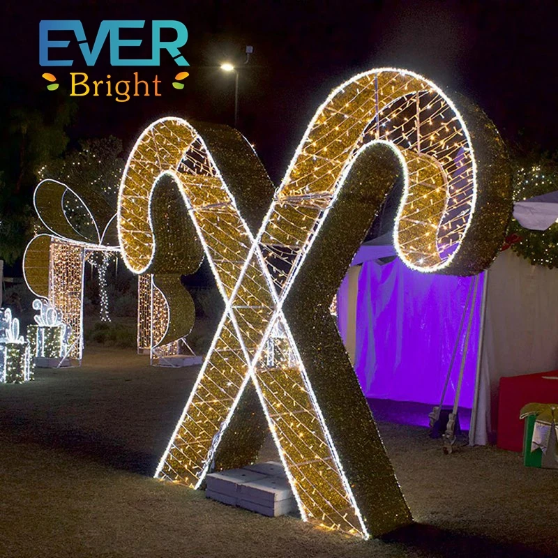 Outdoor red candy cane christmas lights