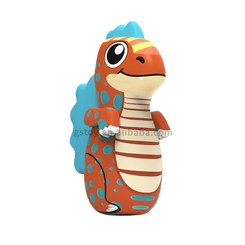 Eco PVC indoor children inflatable standing boxing bag kids dinosaur toys inflatable punching bag