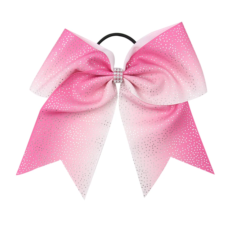 Fashion Wholesale High Quality Solid Color Kids Cheer Bow Hair Accessories With Rhinestone Hair Bow