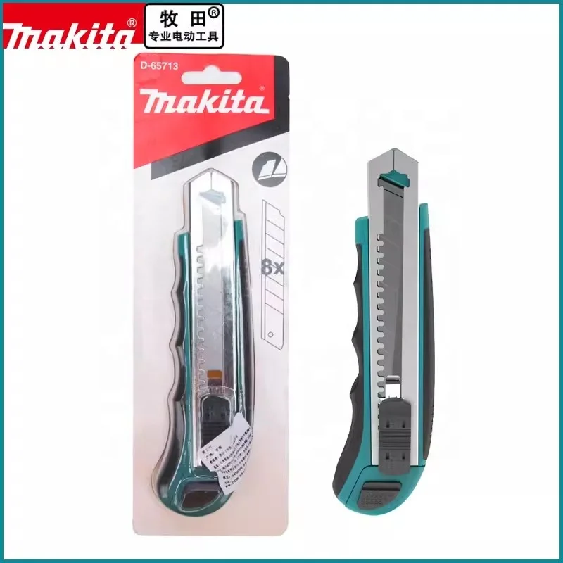 Original MAKITA Wallpaper Knife Heavy Duty Ultility Knife Large Box Cutting Knife Industrial Steel Blade Cutter