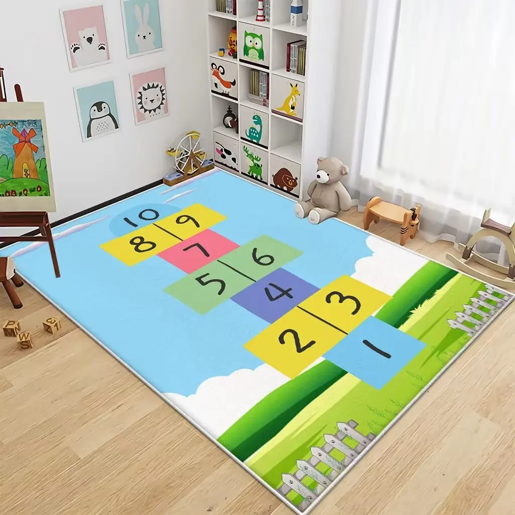Non-toxic Soft Material Lively Patterns Easy to Store and Educationally Meaningful Ultra-soft Colorful Children Room Play Mat